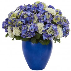 Rosecliff Heights Artificial Hydrangea Plant Centerpiece in Planter MBVL1546